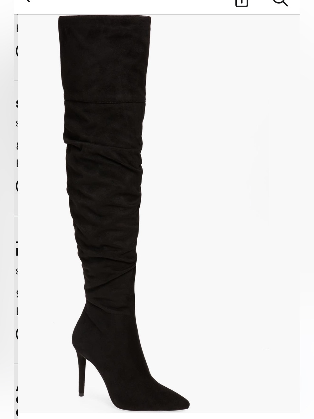 NIB Jessica Simpson Microsuede Black Slouchy Over the Knee Boot Size 9